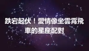 跌宕起伏！愛情像坐雲霄飛車的星座配對