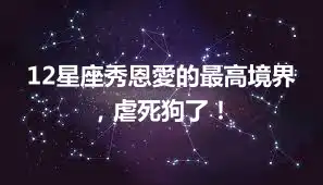 12星座秀恩愛的最高境界，虐死狗了！