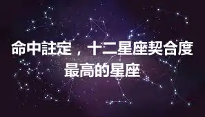 命中註定,十二星座契合度最高的星座