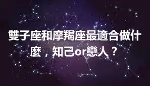 雙子座和摩羯座最適合做什麼，知己or戀人？