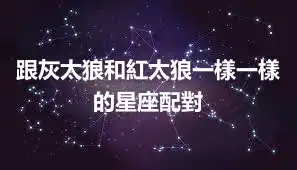 跟灰太狼和紅太狼一樣一樣的星座配對