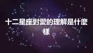 十二星座對愛的理解是什麼樣