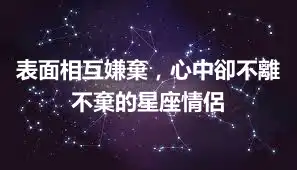 表面相互嫌棄，心中卻不離不棄的星座情侶