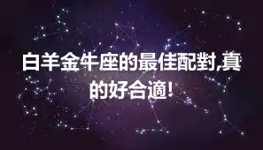白羊金牛座的最佳配對,真的好合適!