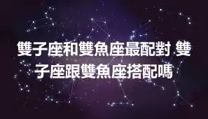 雙子座和雙魚座最配對 雙子座跟雙魚座搭配嗎