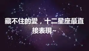 藏不住的愛,十二星座最直接表現~