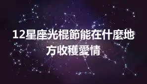 12星座光棍節能在什麼地方收穫愛情
