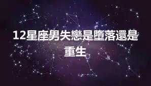 12星座男失戀是墮落還是重生