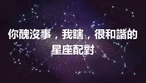 你醜沒事，我瞎，很和諧的星座配對