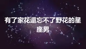 有了家花還忘不了野花的星座男