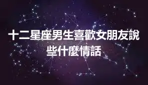 十二星座男生喜歡女朋友說些什麼情話