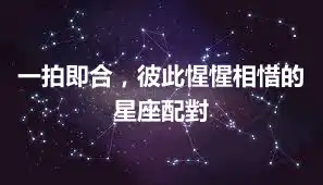 一拍即合，彼此惺惺相惜的星座配對