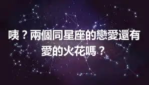 咦？兩個同星座的戀愛還有愛的火花嗎？