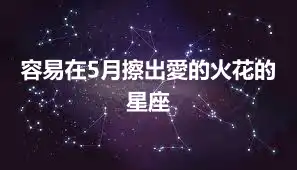 容易在5月擦出愛的火花的星座