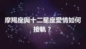 摩羯座與十二星座愛情如何接軌？